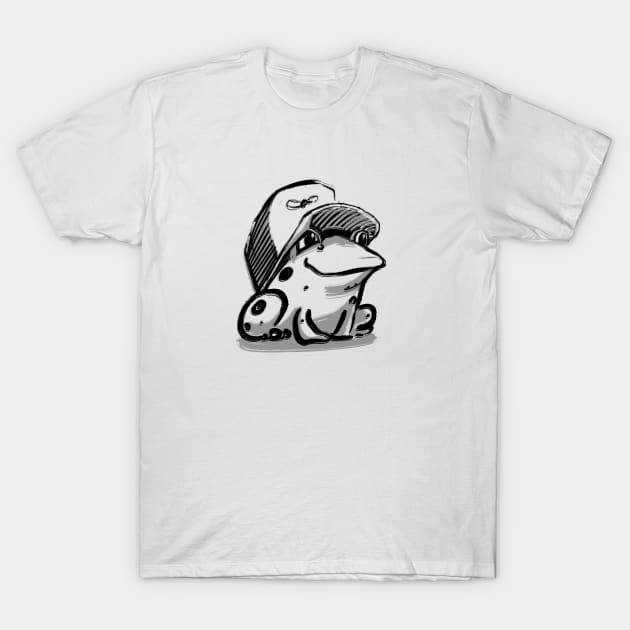 Frog in a baseball hat T-Shirt by Jason's Doodles